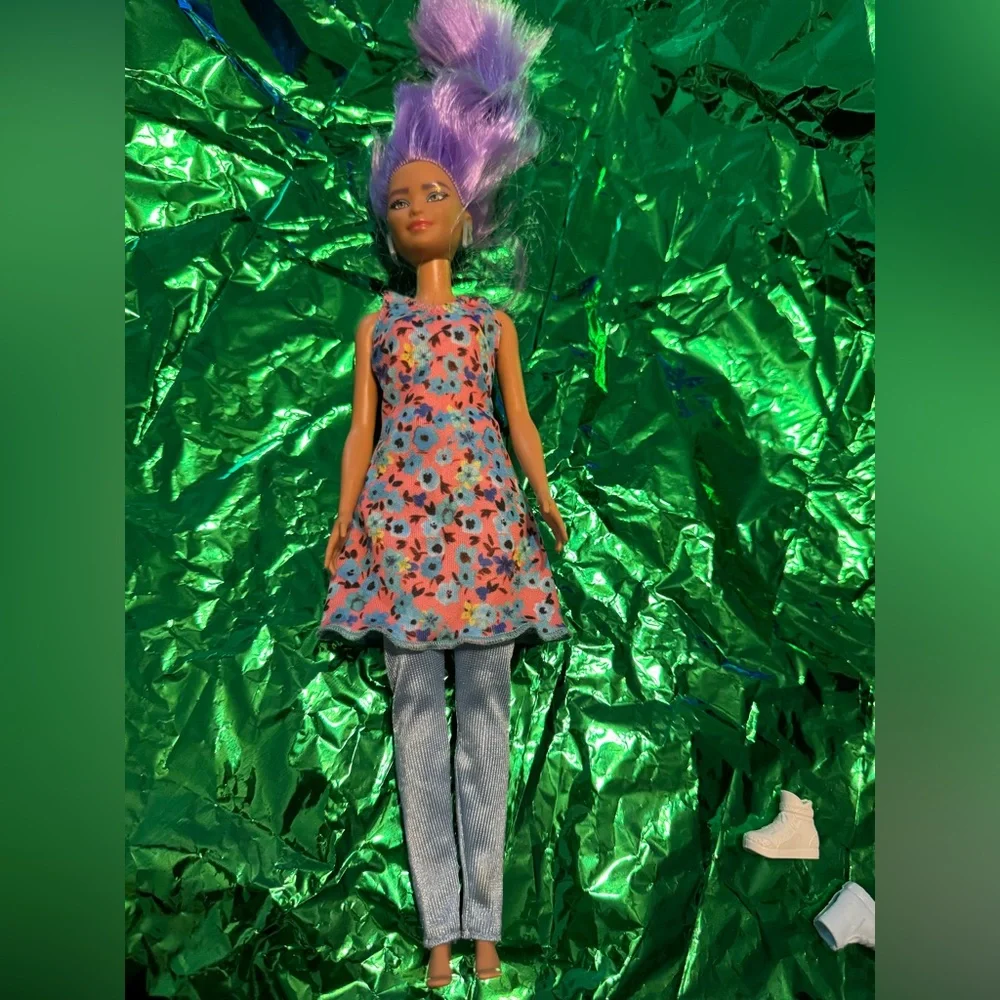 Barbie Fashionista purple haired punk rock Barbie doll